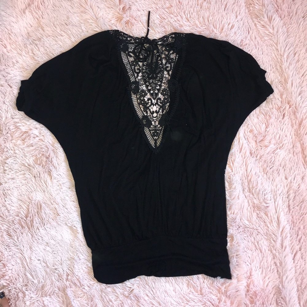 Ladies plunge front open back top